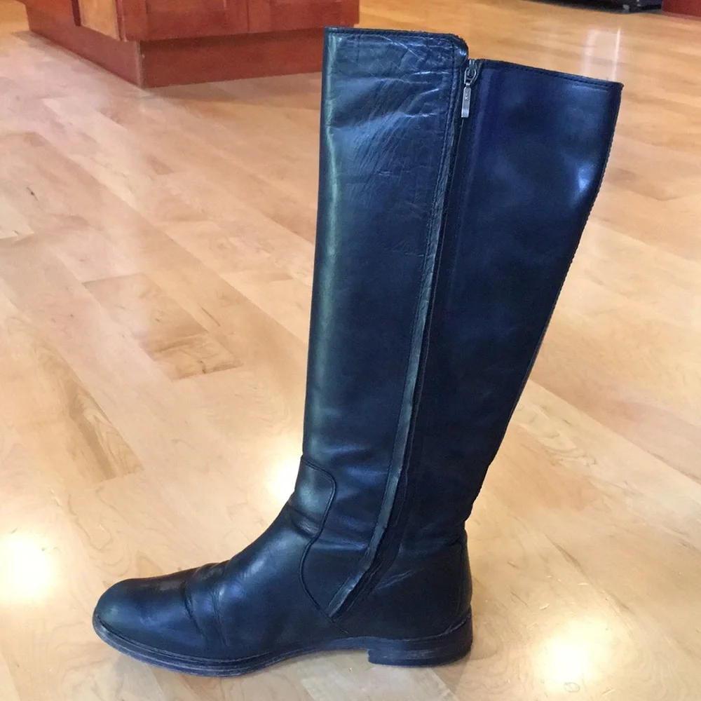 COLE HAAN | Black Leather Tall Boots Ridding Boots